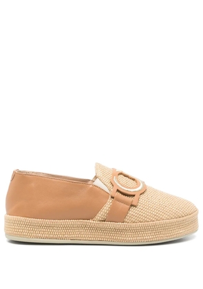 Casadei embroidered espadrilles - Brown