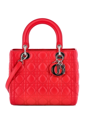 Christian Dior Pre-Owned Lady Dior Bag Cannage Quilt Lambskin Medium satchel - Red