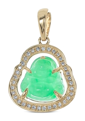 Dana Rebecca Designs 14K gold mini Buddha diamond and jade pendant