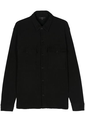Vince chunky waffle-knit shirt jacket - Black