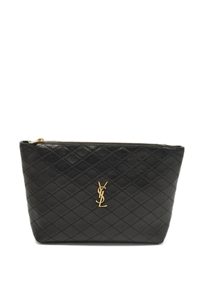 Saint Laurent Pre-Owned Gaby leather cosmetic pouch - Black
