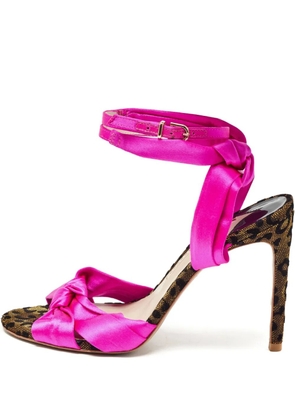 Sophia Webster pre-owned 105mm satin bow-embellished sandals - Pink