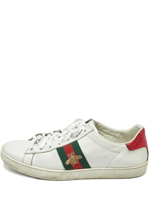 Gucci Pre-Owned Ace Bee leather trainers - White