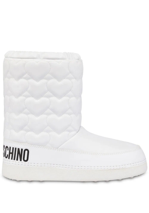 Love Moschino heart-motif quilted boots - White