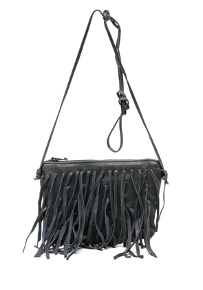 SOMMET small fringe leather crossbody bag - Blue
