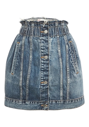 Valentino Garavani Pre-Owned frayed denim mini skirt - Blue