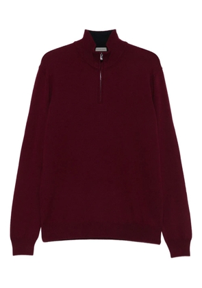 Corneliani high-neck half-zip jumper - Red
