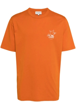 CAFÉ KITSUNÉ logo-print cotton T-shirt - Orange