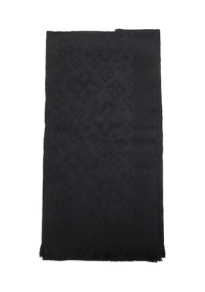 Tagliatore jacquard fringed scarf - Black