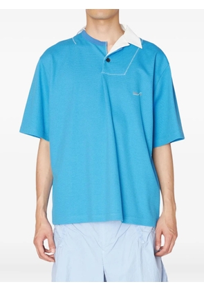 Kolor contrast-collar short-sleeve polo shirt - Blue