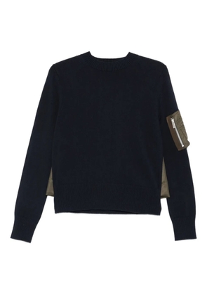sacai panelled jumper - Blue