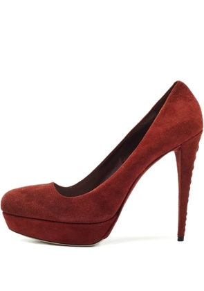 Miu Miu Pre-Owned suede platform pumps - Red