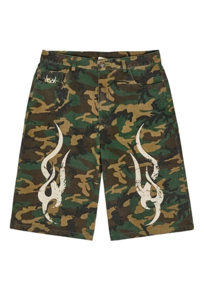 CHEW FOREVER graphic shorts - Green