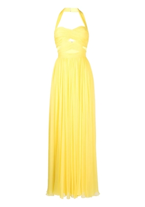 Zuhair Murad draped cut-out silk gown - Yellow