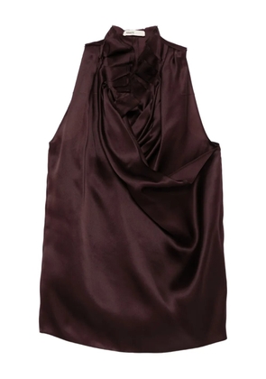 KHAITE Meegan draped top - Brown