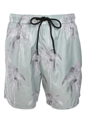 Mauna Kea palm tree-print swim shorts - Green