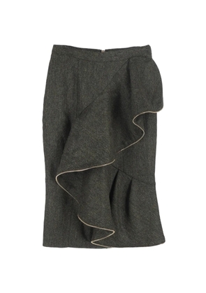 Burberry Pre-Owned ruffled pencil midi skirt - Green