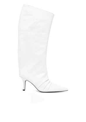 Patrizia Pepe 75mm crinkle pointed boots - White
