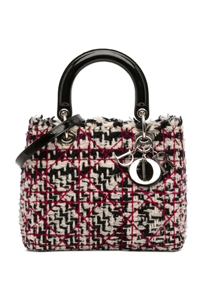 Christian Dior Pre-Owned 2011 Medium Tweed Cannage Fringe Lady Dior satchel - Black