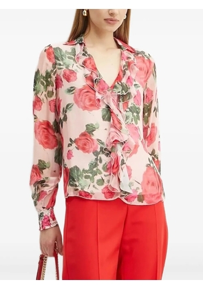 GUESS USA rose-print ruffled blouse - Pink