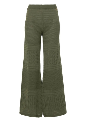 TWINSET pointelle-knit palazzo pants - Green