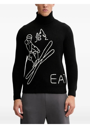 Ea7 Emporio Armani roll-neck graphic sweater - Black