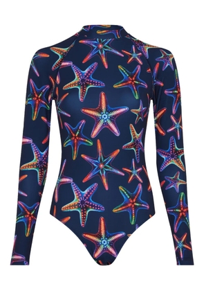 Vilebrequin graphic-print long-sleeve swimsuit - Blue