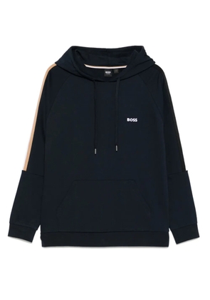 BOSS logo-embroidered hoodie - Blue