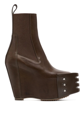 Rick Owens grilled wedge beatle boots - Brown
