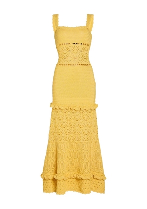 Retrofete Winona crochet ruffled maxi dress - Yellow