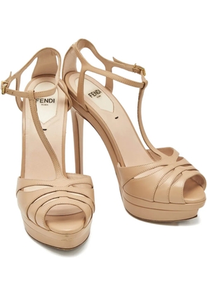 Fendi Pre-Owned 105mm t-strap platform sandals - Neutrals