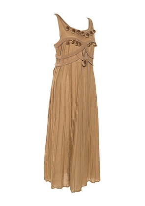 Bottega Veneta Pre-Owned pleated pom-pom dress - Neutrals