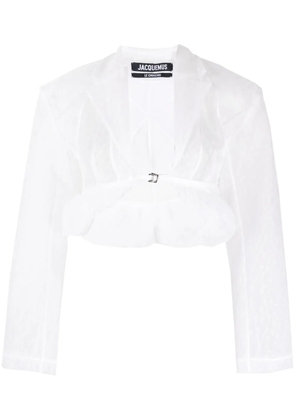Jacquemus La Veste Dentelle cropped jacket - White