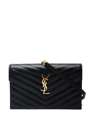 Saint Laurent Pre-Owned 2024 Cassandre envelope chain shoulder bag - Black