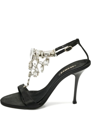 Le Silla T-strap crystal sandals - Black