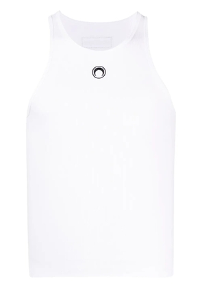 Marine Serre crescent moon cotton tank top - White