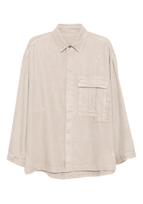 CROQUIS distressed splatter-print shirt - Neutrals