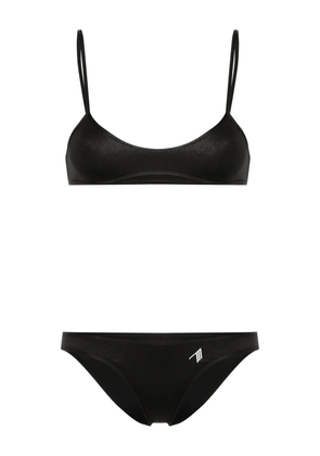 The Attico rubberised-logo bikini - Black