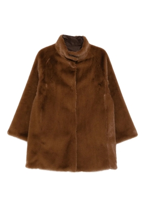 Rosso 35 high-neck faux-fur coat - Brown