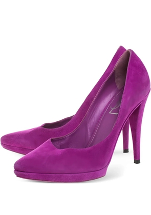 Saint Laurent Pre-Owned 115mm Janis suede pumps - Purple