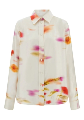 Ferragamo Blossom-print long-sleeve shirt - White