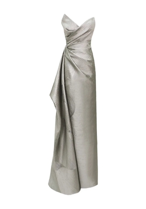 Gemy Maalouf asymmetrical neckline maxi dress - Grey