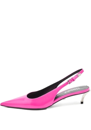 Versace Pre-Owned 45mm leather slingback pumps - Pink
