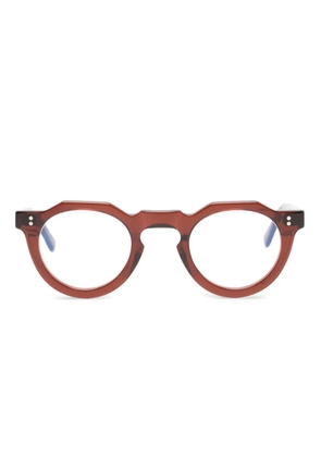 Lesca Pica round-frame glasses - Brown