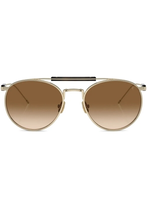 Brunello Cucinelli BC2004ST round-frame sunglasses - PALE GOLD