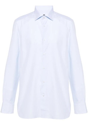 Zegna mini-check shirt - Blue