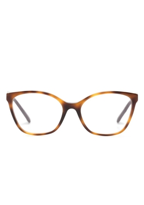 VALENTINO GARAVANI EYEWEAR VLogo-plaque tortoiseshell-effect glasses - Brown