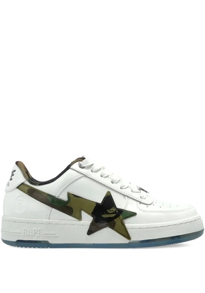A BATHING APE® camo-star sneakers - White