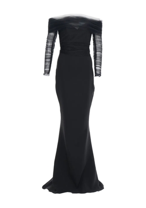 Ana Radu off-shoulder tulle gown - Black
