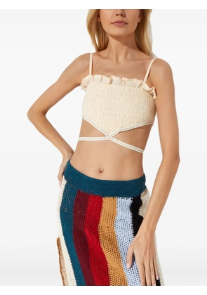 Agua By Agua Bendita Amari ruffled tie top - White